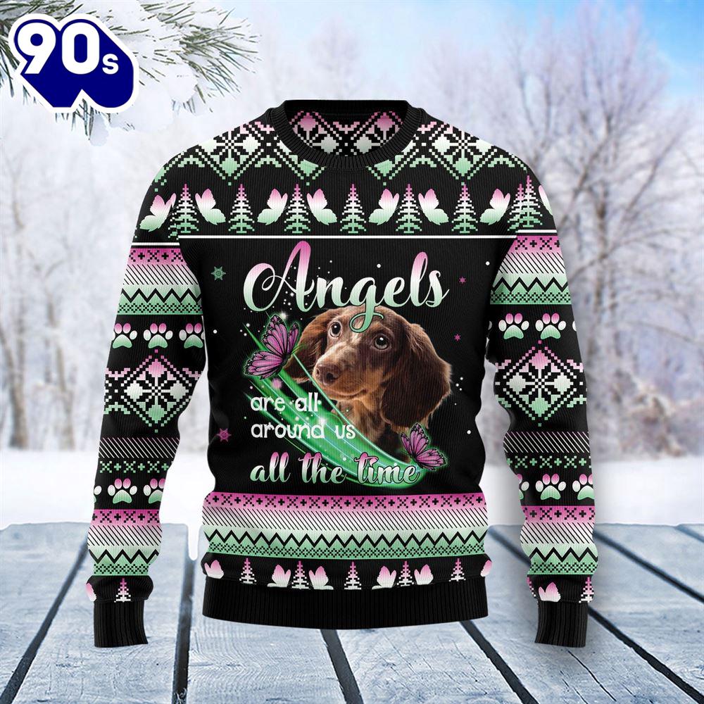 Christmas 2024 Dachshund Angel Ugly Christmas Sweater Christmas 2024 Dachshund Angel Ugly Christmas Sweater