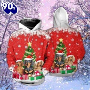 Dachshund Christmas Hoodie All Over…