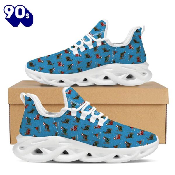 Dachshund Christmas Santa Print White Max Soul Shoes
