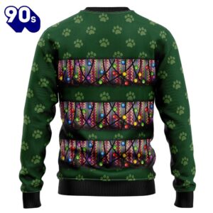 Dachshund Colorful Light Dog Paws Ugly Christmas Sweater