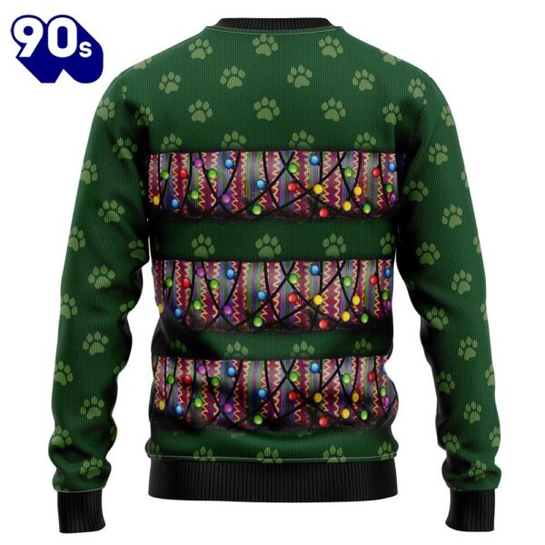 Dachshund Colorful Light Dog Paws Ugly Christmas Sweater