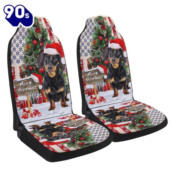 Dachshund Dog Christmas American Flag Seat Cover Cars  Gift For Christmas
