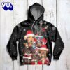 Dachshund Hello Christmas Hoodie All Over Print  , Pet Christmas 3d Shirt