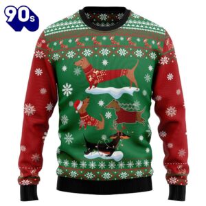 Dachshund Snow Day Ugly Christmas Sweater