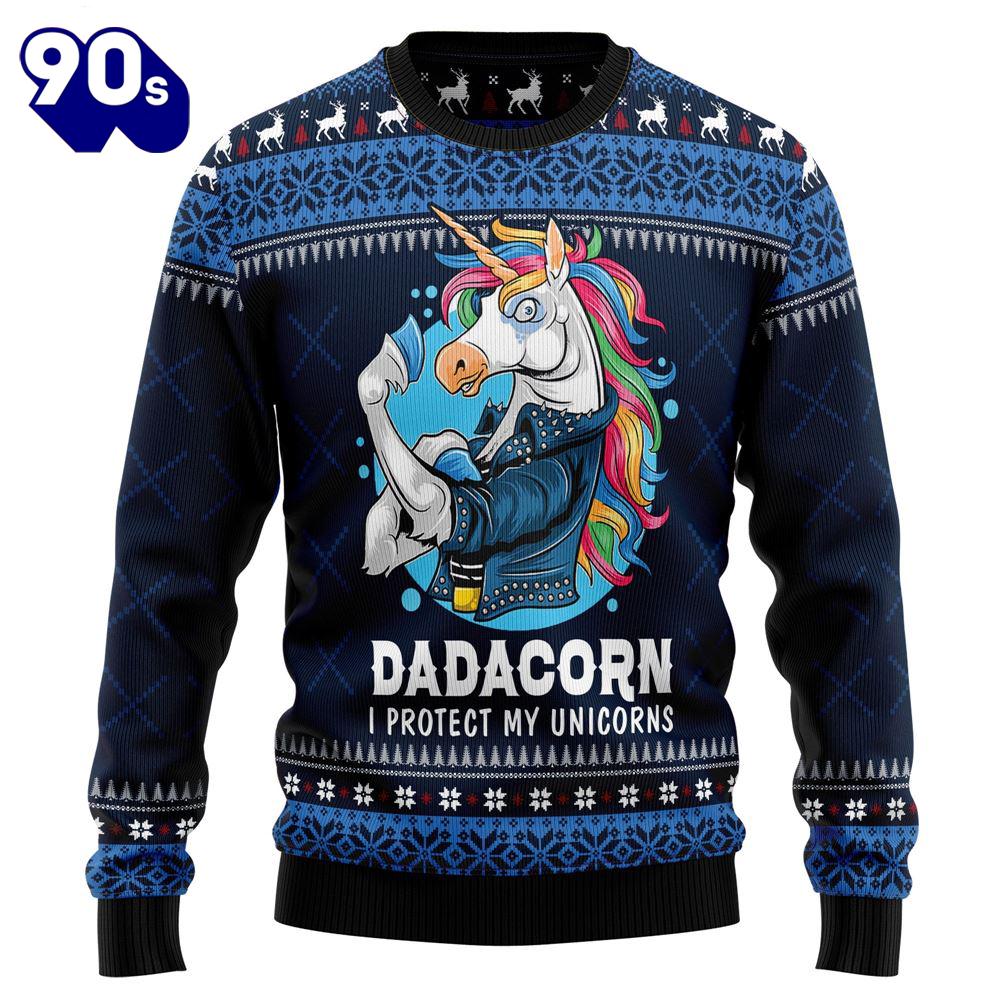Christmas 2024 Dadacorn Protector Of My Unicorns Ugly Christmas Sweater Christmas 2024 Dadacorn Protector Of My Unicorns Ugly Christmas Sweater