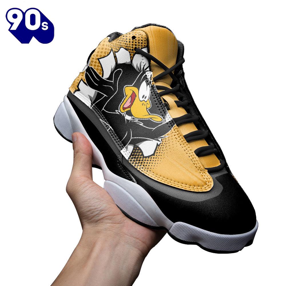 Daffy Duck Air Jordan 13 Sneakers Custom Comic Style Shoes Daffy Duck Air Jordan 13 Sneakers Custom Comic Style Shoes