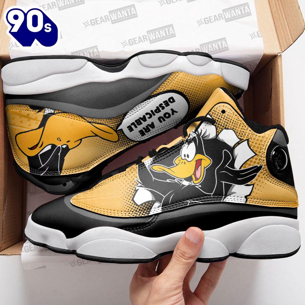 Daffy Duck Air Jordan 13 Sneakers Custom Comic Style Shoes Daffy Duck Air Jordan 13 Sneakers Custom Comic Style Shoes