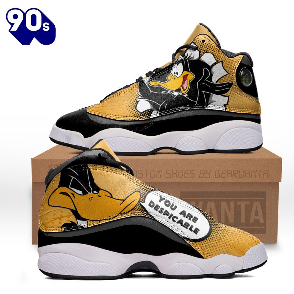 Daffy Duck Air Jordan 13 Sneakers Custom Comic Style Shoes Daffy Duck Air Jordan 13 Sneakers Custom Comic Style Shoes