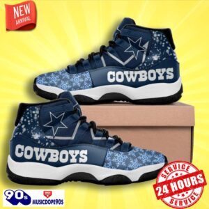 Dallas Cowboys Football Team Air Jordan 11 Style Sneakers For Real Fans