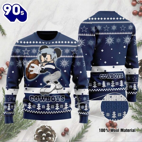 Dallas Cowboys Mickey Mouse Disney Ugly Christmas Sweater  Gift Christmas