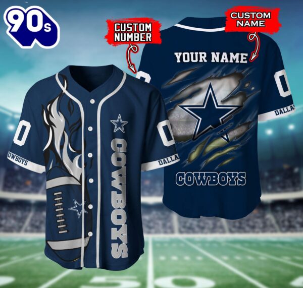 Dallas Cowboys NFL 3D Personalized Baseball Shirt For Fans
