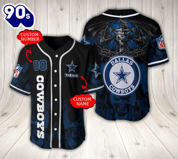 Dallas Cowboys NFL Baseball Jersey Custom Name And Number Shirt For Fans