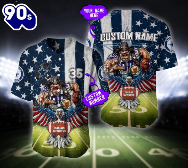 Dallas Cowboys NFL Baseball Jersey Custom Shirt For Fans