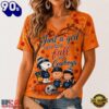Dallas Cowboys NFL Snoopy Peanuts Fall Season V Neck T Shirt, NFL Fan V Neck Shirt