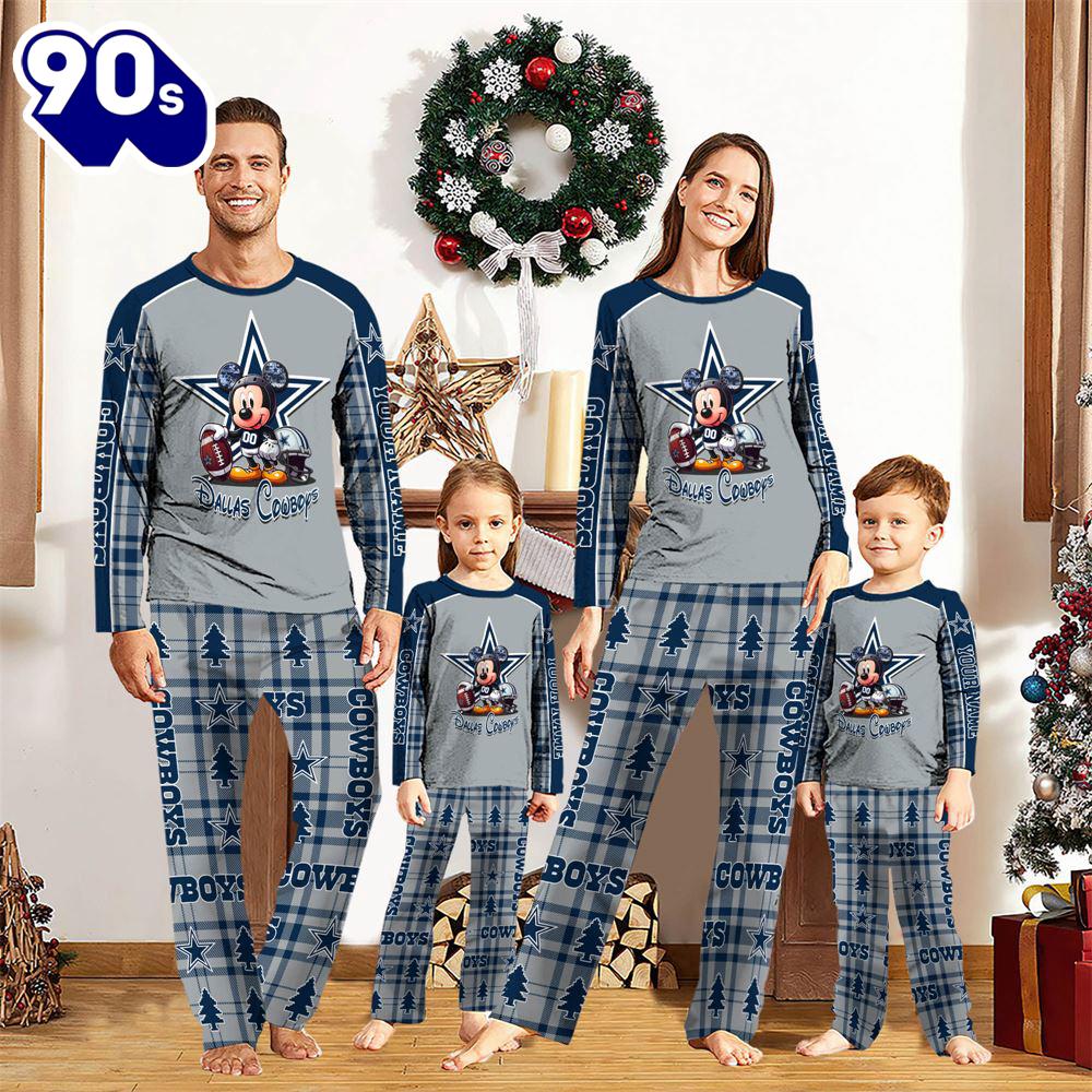 Dallas Cowboys Pajamas Personalized Your Name NFL And Mickey Mouse Pajamas Gift Christmas Dallas Cowboys Pajamas Personalized Your Name NFL And Mickey Mouse Pajamas Gift Christmas
