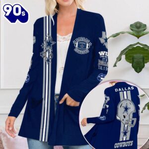 Dallas Cowboys Women’s Patch Pocket Cardigan For Fans