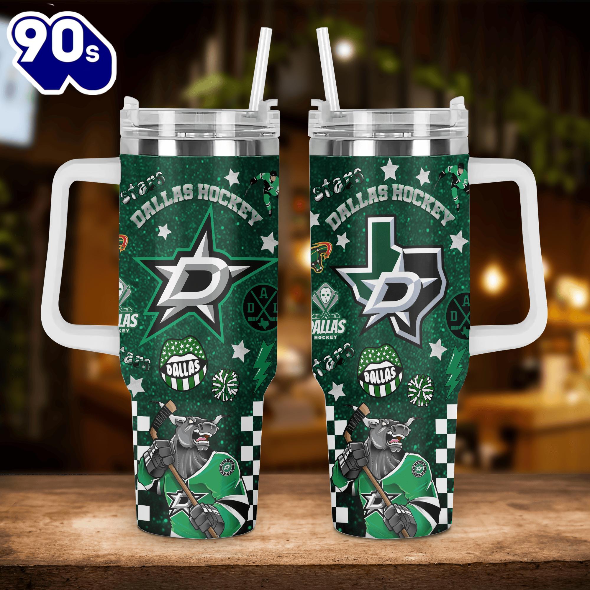 Dallas Stars NHL Custom Stanley Quencher 40oz Stainless Steel Tumbler With Handle - NHL Tumbler 40oz Dallas Stars NHL Custom Stanley Quencher 40oz Stainless Steel Tumbler With Handle - NHL Tumbler 40oz