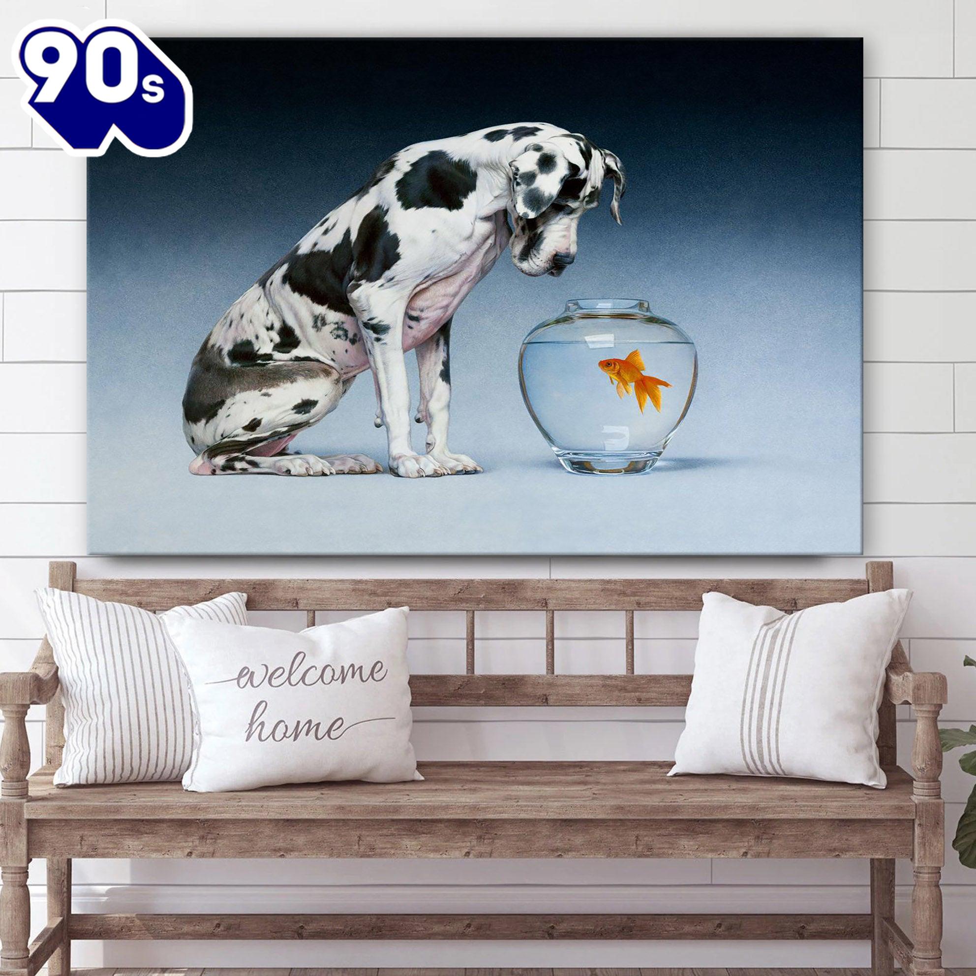 Dane And Fish Canvas Wall Art Poster Gift Christmas Dane And Fish Canvas Wall Art Poster Gift Christmas