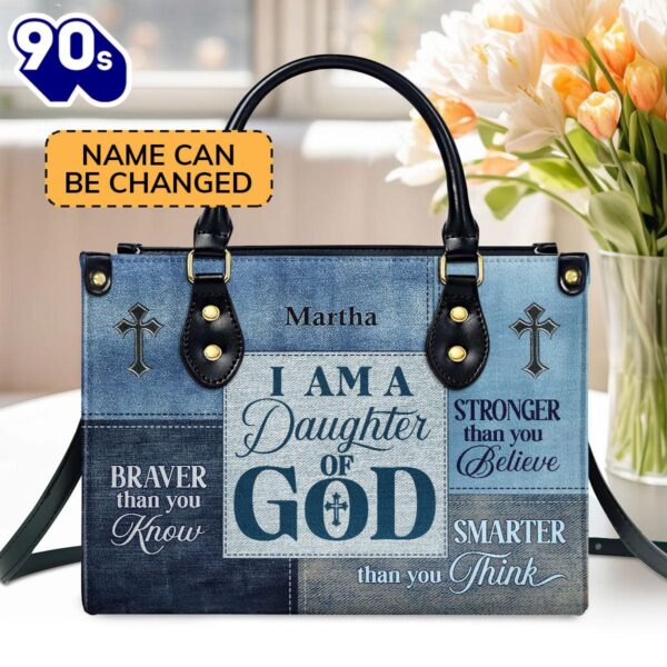 Daughter Of God Personalized Leather Handbag With Handle For Women, Christian Bags  Gift For Women Christmas