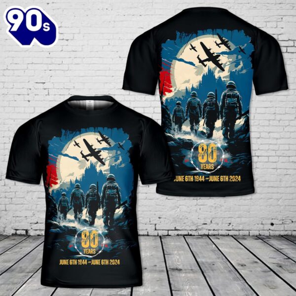 D-Day 80 Years Anniversary T-Shirt 3D – Veteran 3D Shirt