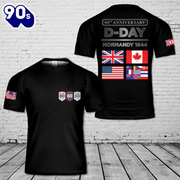 D-Day Normandy 1944 Flags 3D T-Shirt – Veteran 3D Shirt
