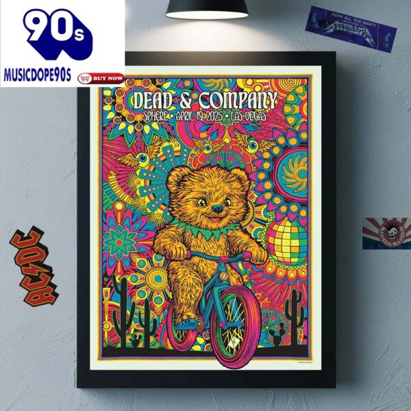 Dead And Company Slater On Sunday Live At Sphere Las Vegas On April 19 2025 Dancing Bear Riding A Bikework Canvas