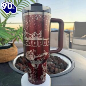 Deadpool Themed Insulated Tumbler With Handle