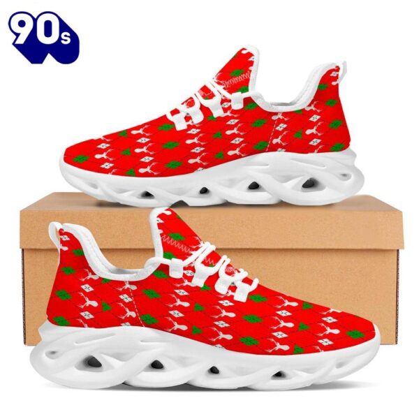 Deer Argyle Christmas Print Pattern White Max Soul Shoes