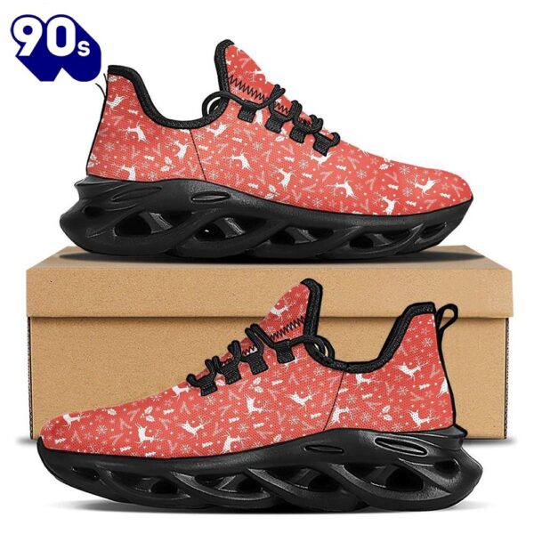 Deer Christmas Print Pattern Black Max Soul Shoes