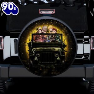 Demon Slayer Anime Funny Halloween Moonlight Car Spare Tire Covers Gift For Campers  Gift Halloween