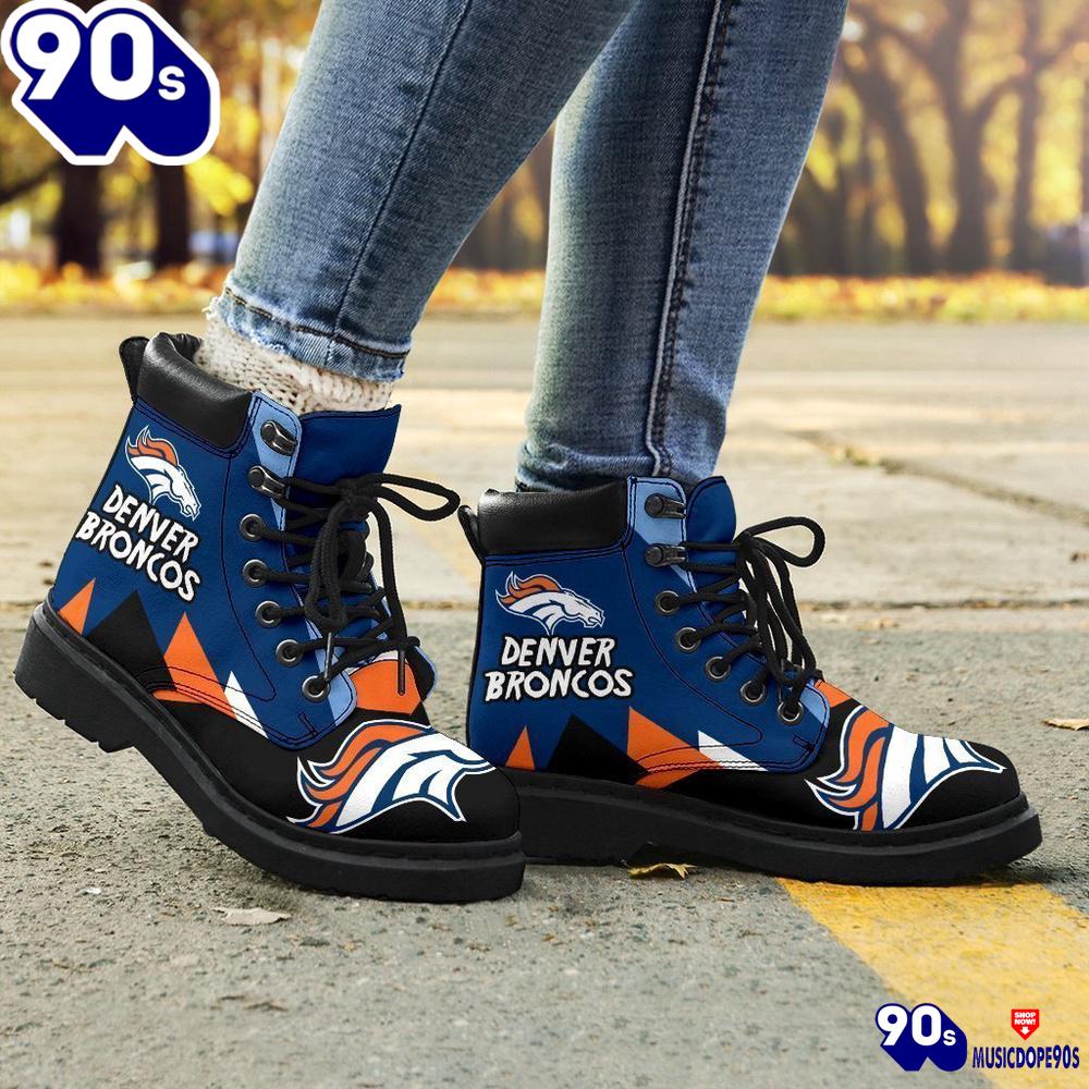 Denver Broncos All Season Boots Casual Shoes Vegan Leather Custom Boot Shoes Denver Broncos All Season Boots Casual Shoes Vegan Leather Custom Boot Shoes