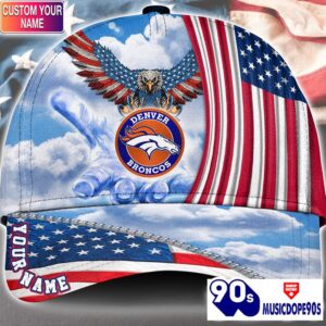 Denver Broncos Cap Pride US 4th Of July Cap Veterans Cap Custom Name
