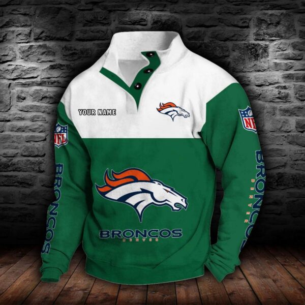Denver Broncos Double Breasted Stand Collar Hoodie