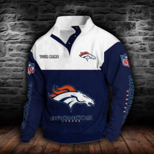 Denver Broncos Double Breasted Stand Collar Hoodie