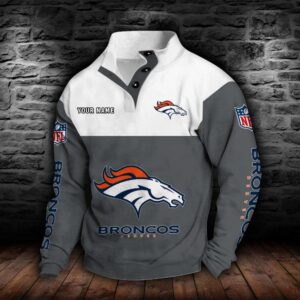 Denver Broncos Double Breasted Stand Collar Hoodie