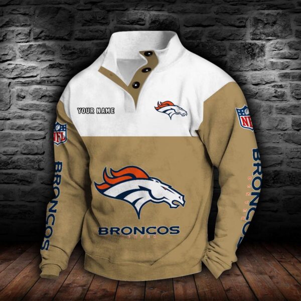 Denver Broncos Double Breasted Stand Collar Hoodie