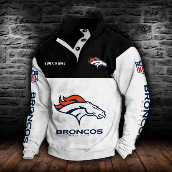 Denver Broncos Double Breasted Stand Collar Hoodie
