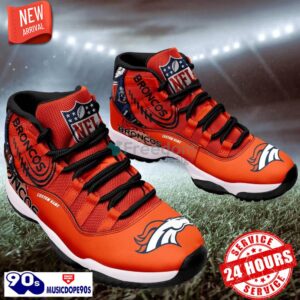 Denver Broncos NFL Logo Air Jordan 11 Shoes Custom Name Shoes