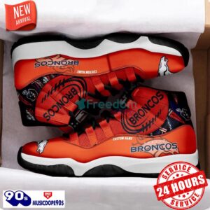 Denver Broncos NFL Logo Air Jordan 11 Shoes Custom Name Shoes