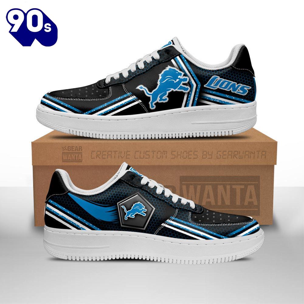 Detroit Lions Air Sneakers Custom Force Shoes For Fans Detroit Lions Air Sneakers Custom Force Shoes For Fans