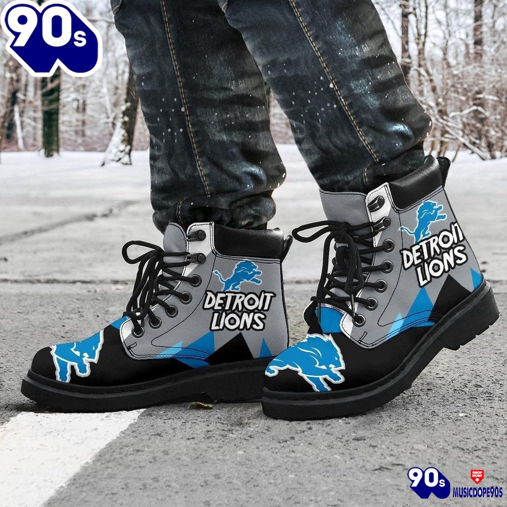 Detroit Lions All Season Boots Casual Shoes Vegan Leather Custom Boot Shoes Detroit Lions All Season Boots Casual Shoes Vegan Leather Custom Boot Shoes