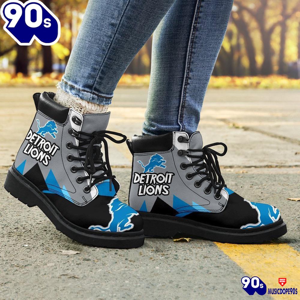 Detroit Lions All Season Boots Casual Shoes Vegan Leather Custom Boot Shoes Detroit Lions All Season Boots Casual Shoes Vegan Leather Custom Boot Shoes