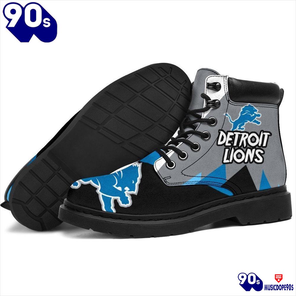 Detroit Lions All Season Boots Casual Shoes Vegan Leather Custom Boot Shoes Detroit Lions All Season Boots Casual Shoes Vegan Leather Custom Boot Shoes