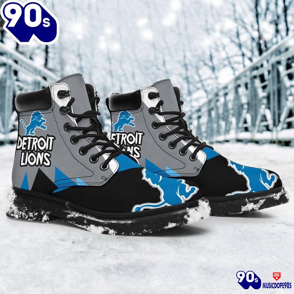 Detroit Lions All Season Boots Casual Shoes Vegan Leather Custom Boot Shoes Detroit Lions All Season Boots Casual Shoes Vegan Leather Custom Boot Shoes