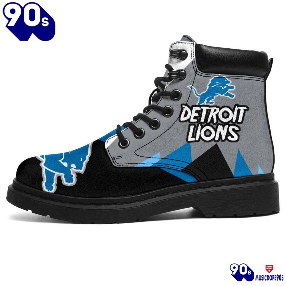 Detroit Lions All Season Boots Casual Shoes Vegan Leather Custom Boot Shoes Detroit Lions All Season Boots Casual Shoes Vegan Leather Custom Boot Shoes