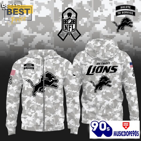 Detroit Lions Camo 2024 Salute to Service Hoodie, Jogger, Cap