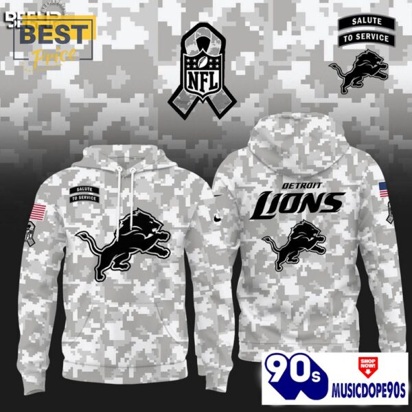 Detroit Lions Camo 2024 Salute to Service Hoodie, Jogger, Cap