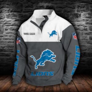 Detroit Lions Double Breasted Stand Collar Hoodie