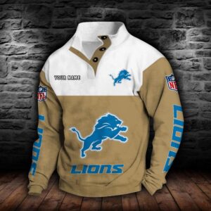 Detroit Lions Double Breasted Stand Collar Hoodie