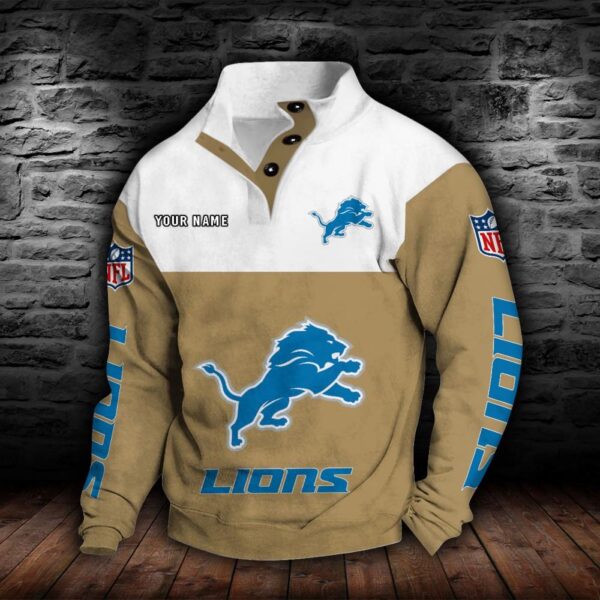 Detroit Lions Double Breasted Stand Collar Hoodie